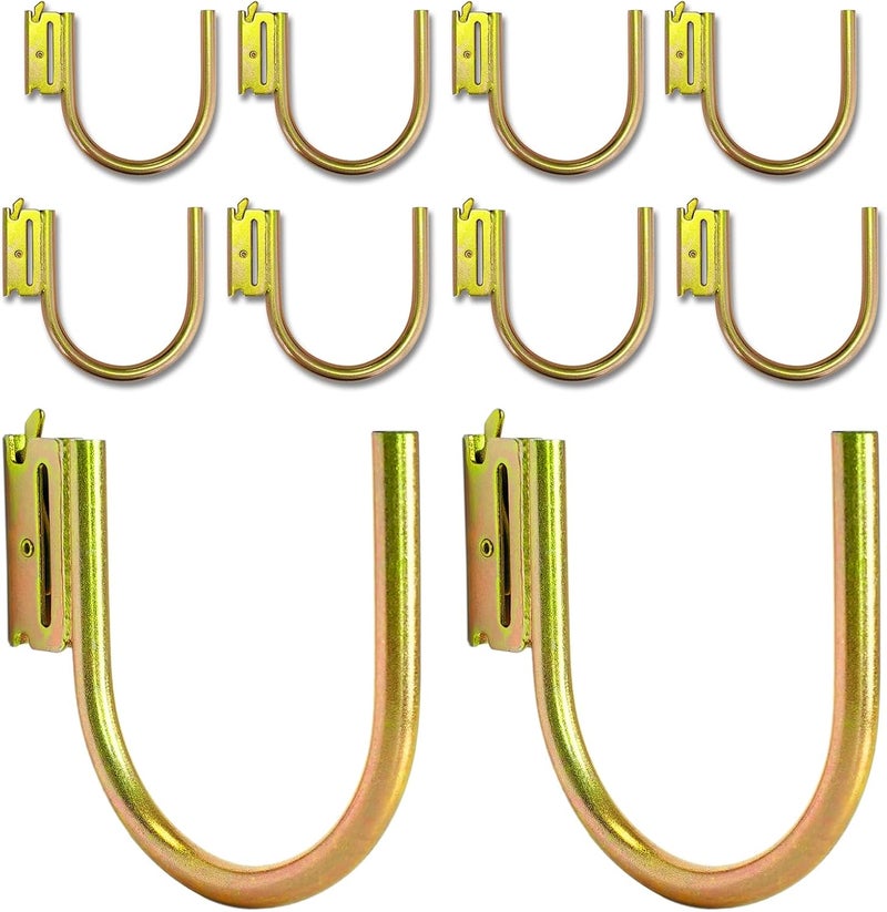 MorScan 10 Pack 4" E Track J Hooks Heavy Duty Galvanized Steel E-Track Tie Down Accessories for Box Truck, Enclosed Trailer, Garage, Vans, Warehouse, Workshop - Image 1